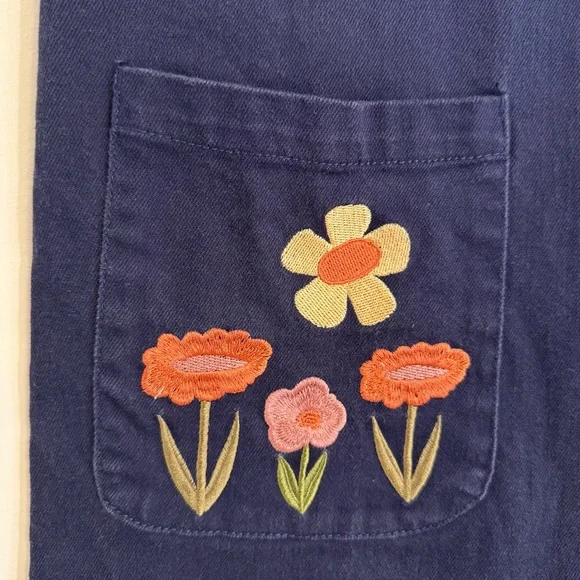 ModCloth Princess Highway Enid Floral Embroidered Pinny Overall Dress Size 6 - Picture 3 of 8